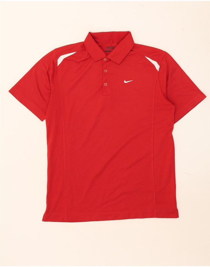 Polo Nike da uomo Dri Fit in poliestere color block rosso medio