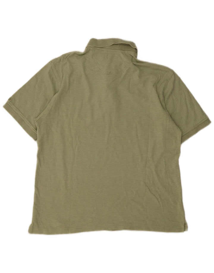 Polo da uomo Izod in cotone gessato verde medio
