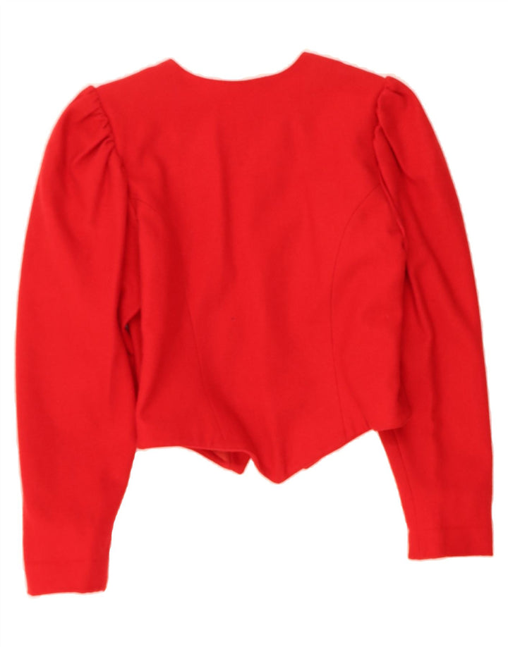VINTAGE Womens Trachten Crop 2 Button Blazer Jacket EU 36 Small Red Vintage Vintage and Second-Hand Vintage from Messina Hembry 