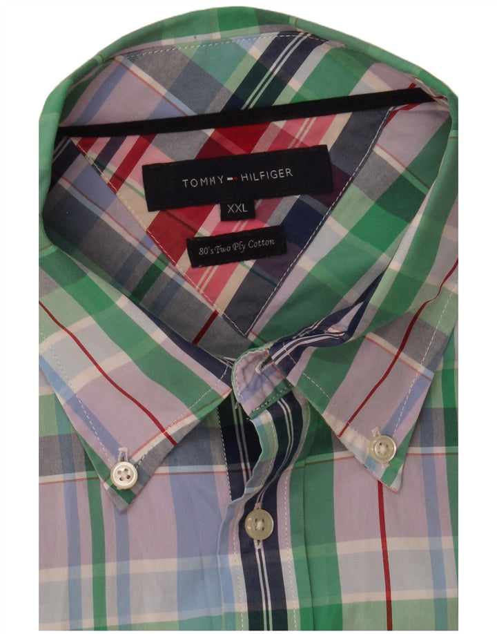Camicia da uomo Tommy Hilfiger 2XL in cotone a quadri multicolore