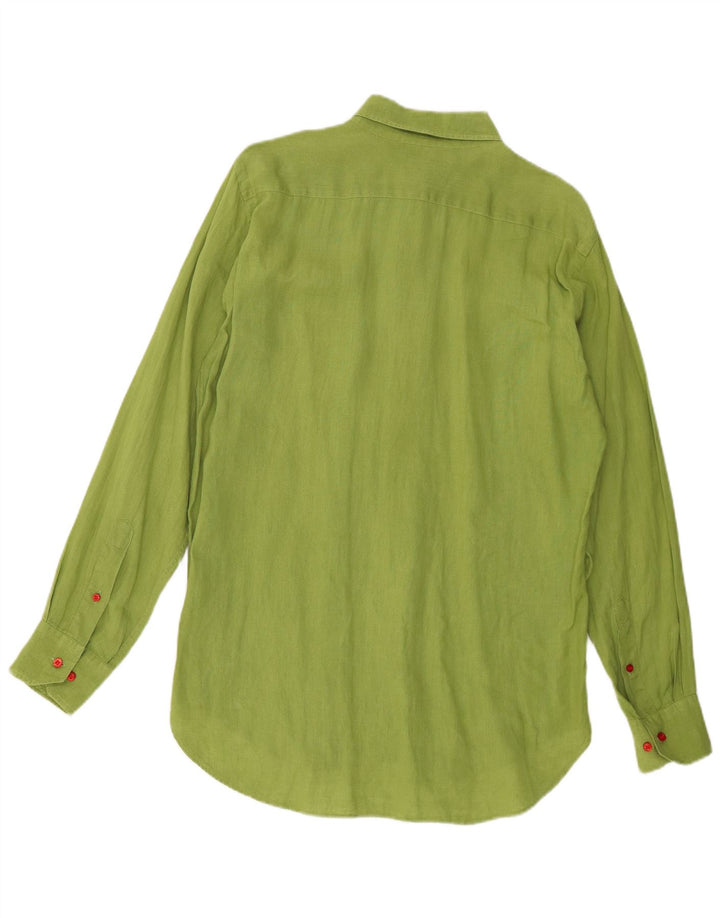 Camicia Etro Uomo Taglia 40 Lino Verde Medio