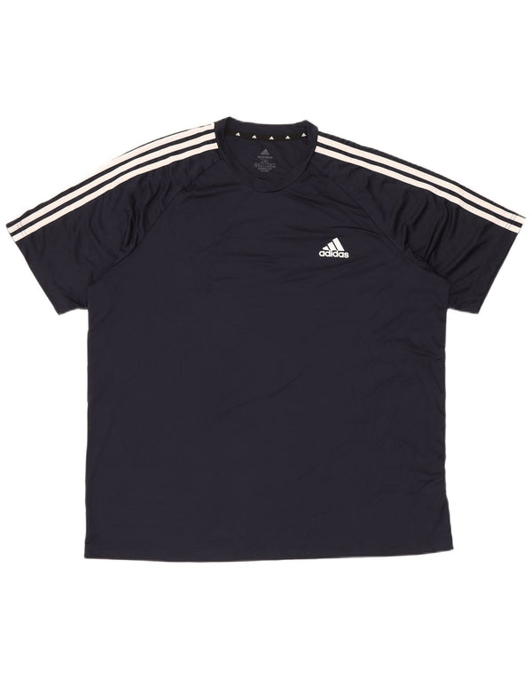 T-shirt Adidas Aeroready da uomo Top 2XL poliestere blu navy