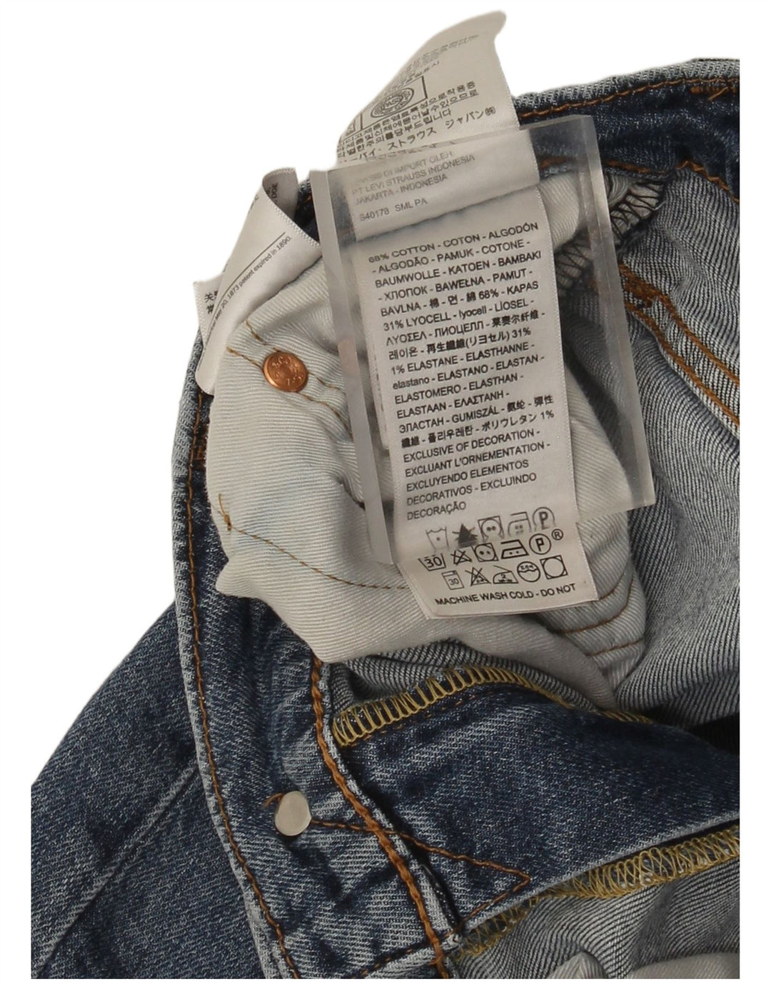 Levi's Uomo 512 Jeans Slim W30 L30 Cotone Blu