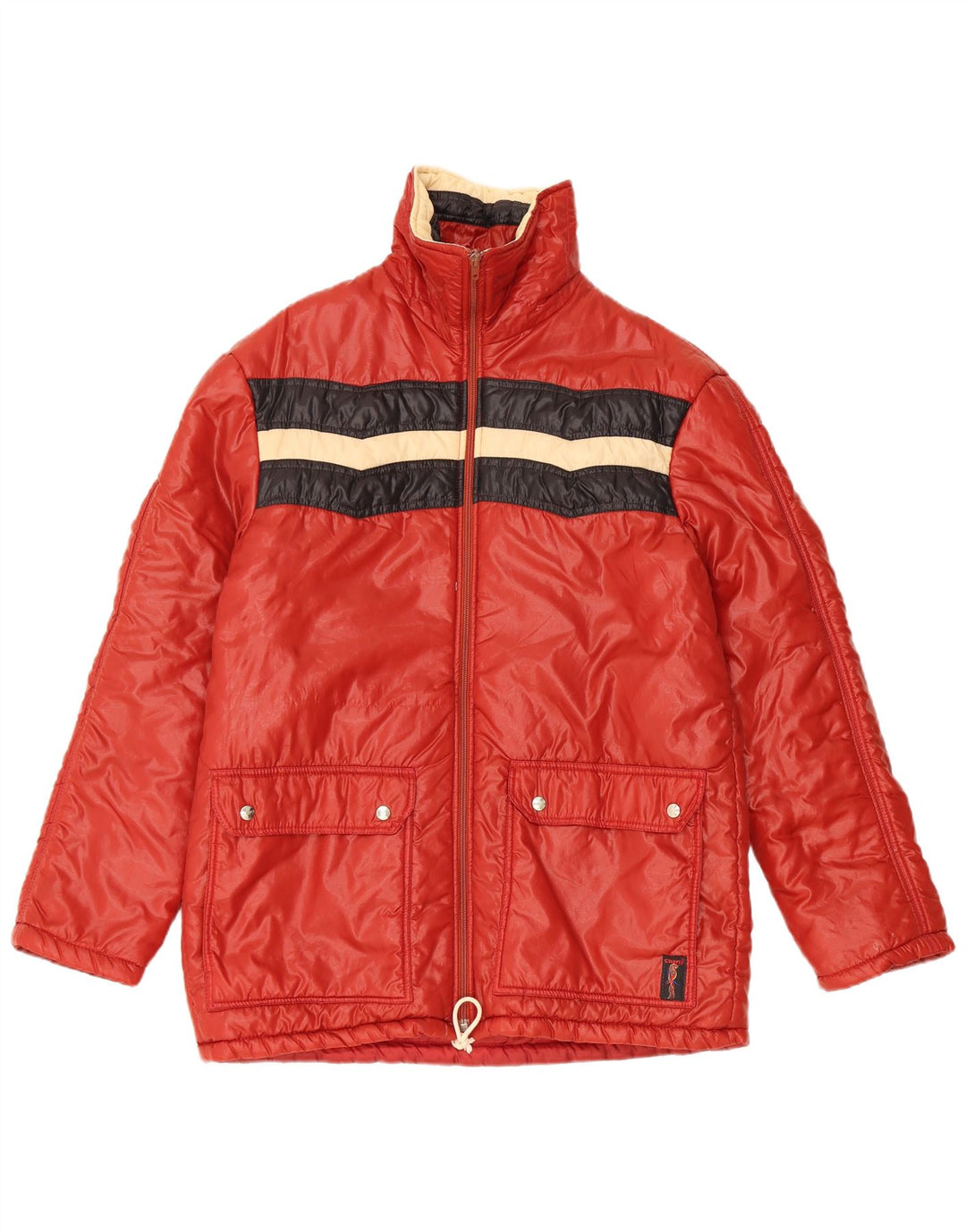 Giacca imbottita con cappuccio Charly Donna IT 48 XL Rosso Colourblock Poliammide