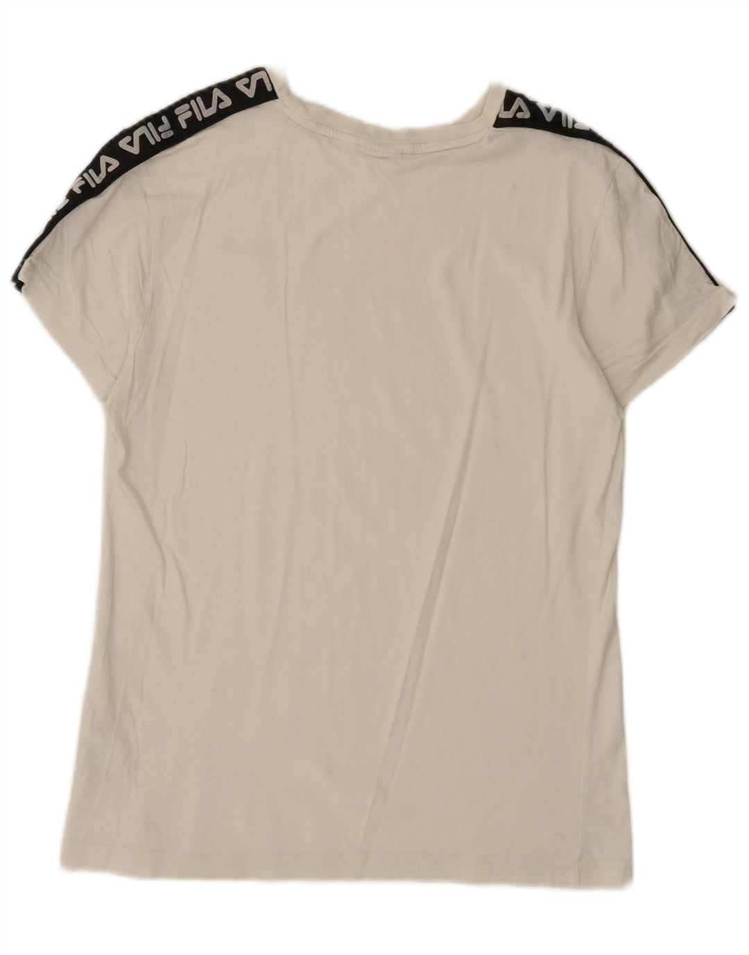 T-shirt grafica da uomo Fila Top Small in cotone color block bianco