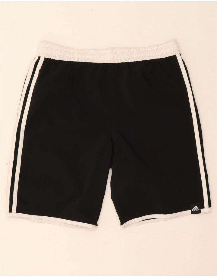 Pantaloncini sportivi Adidas da ragazzo 13-14 anni in poliestere color block nero