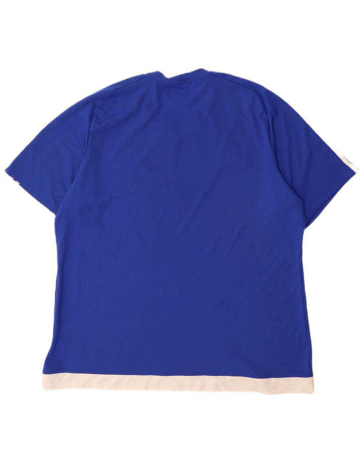 Adidas Uomo Climalite T-shirt Top 2XL Blu Colourblock Poliestere