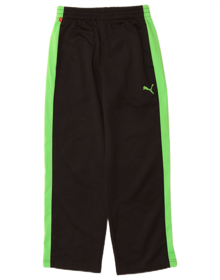 Pantaloni della tuta da ragazzo Puma 7-8 anni piccoli in poliestere color block nero