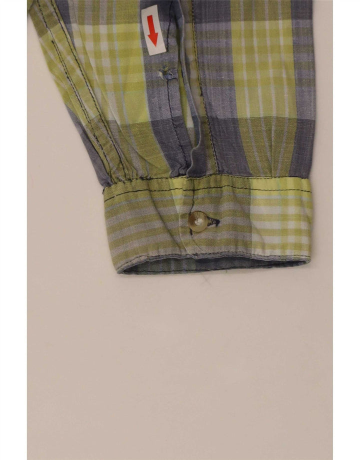 Camicia vintage da uomo a quadri blu grandi