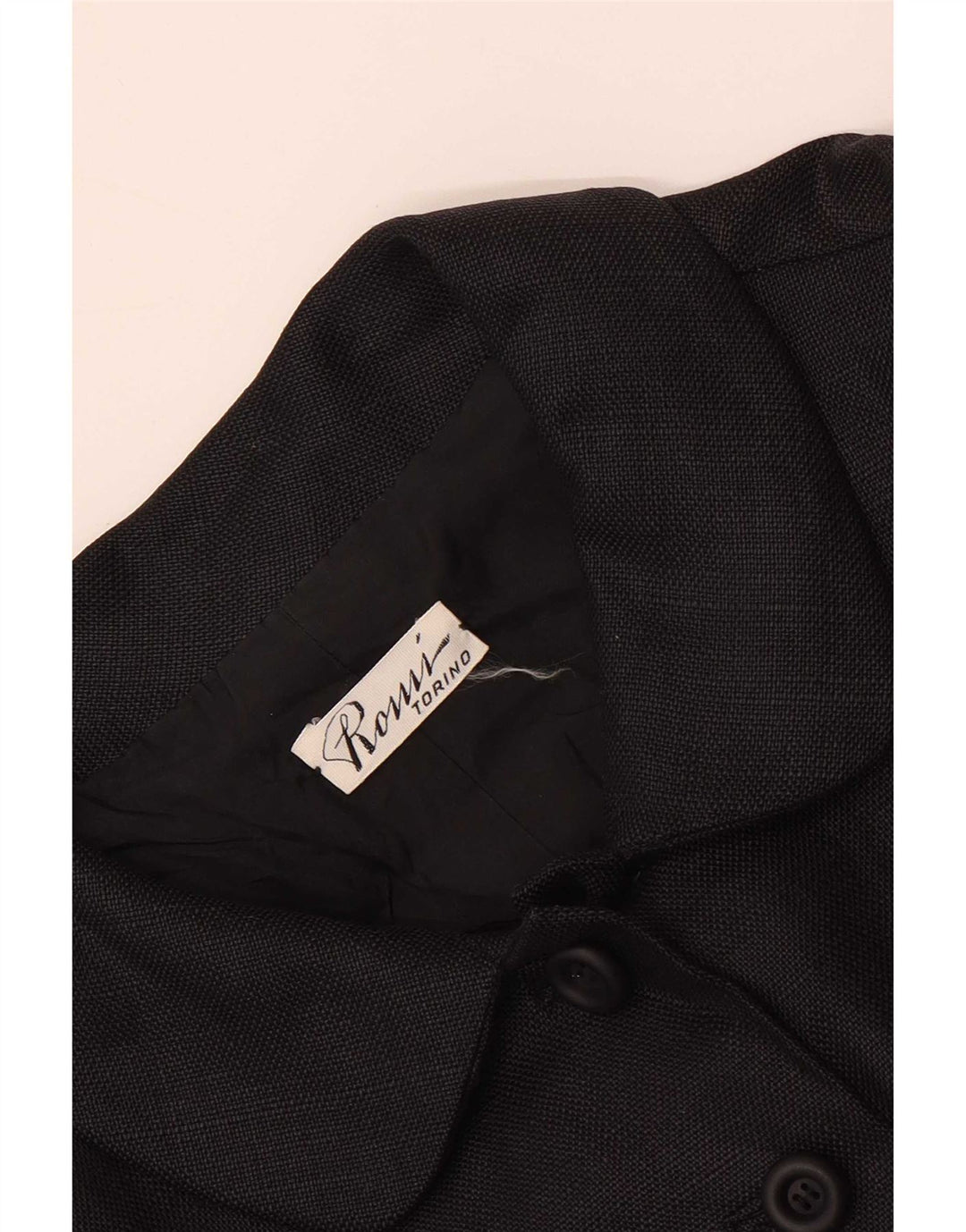 Giacca blazer vintage da donna a 7 bottoni UK 8 piccola nera