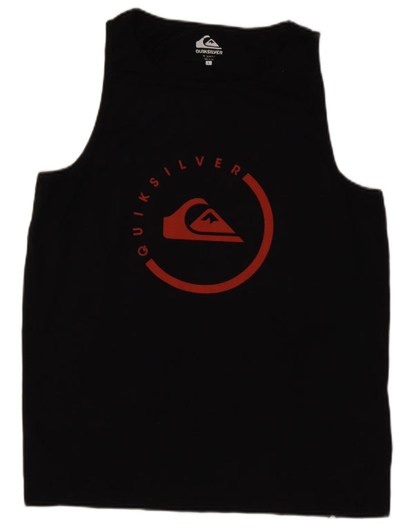 Canotta grafica da uomo Quiksilver grande in cotone nero