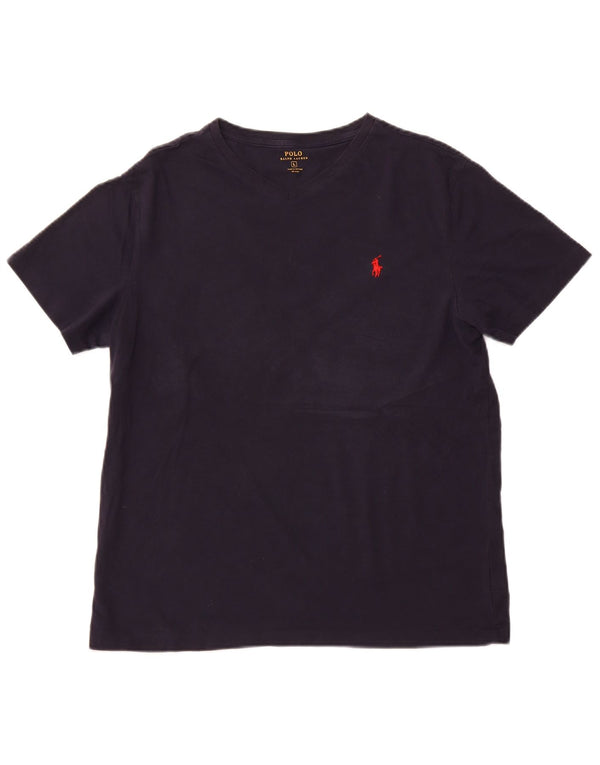 POLO RALPH LAUREN T-shirt da uomo Top Large in cotone blu navy