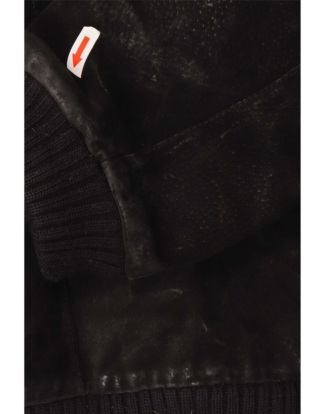 Giubbotto bomber in pelle scamosciata vintage da uomo UK 42 XL in pelle nera
