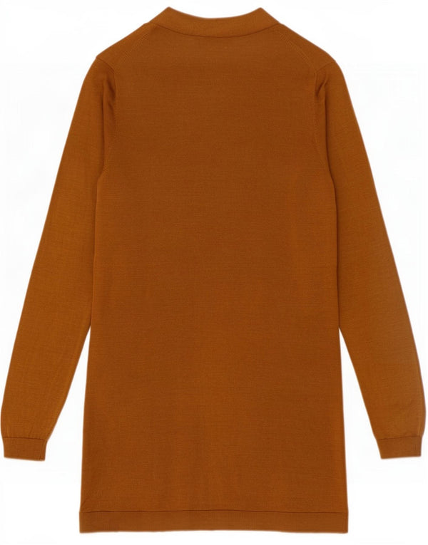 Maglione cardigan lungo da donna Zara UK 14 Seta beige medio