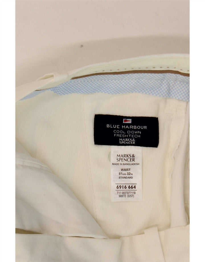 Pantaloncini chino Marks & Spencer da donna blu Harbour W32 grandi cotone bianco