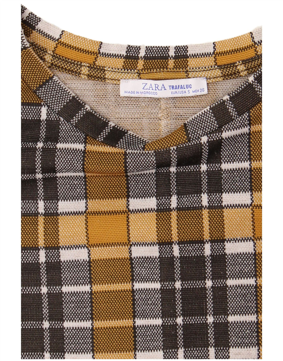 Vestito a trapezio Trafaluc da donna Zara UK 10 piccoli quadri gialli