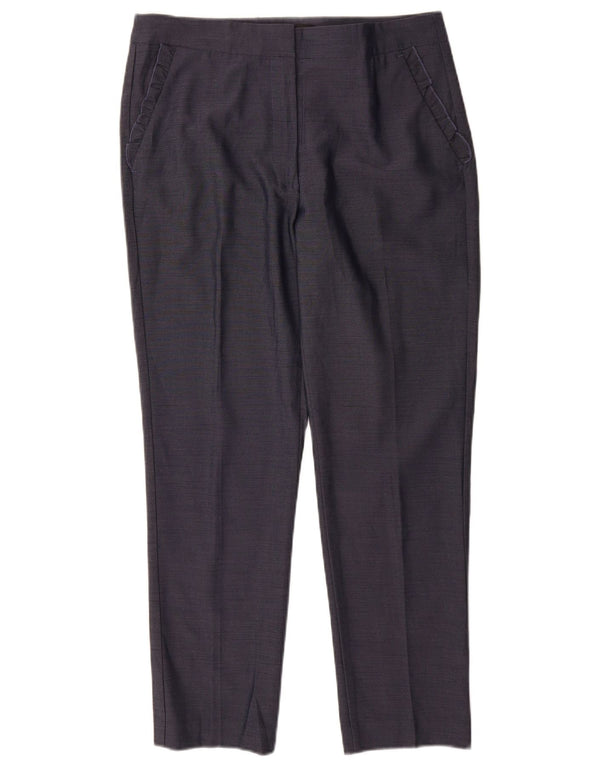Pantaloni da abito dritti a vita alta da donna Zara grandi W30 L29 blu navy