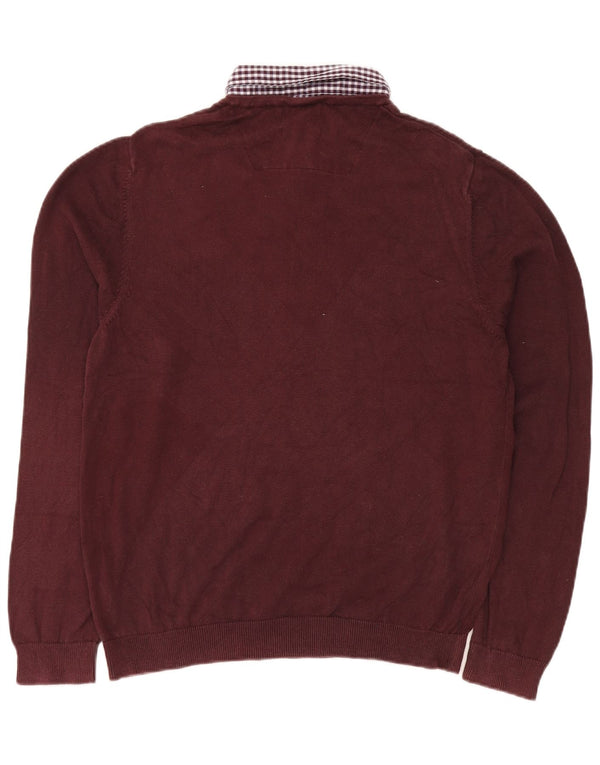 Maglione da uomo con scollo a V Marks & Spencer grande in cotone marrone