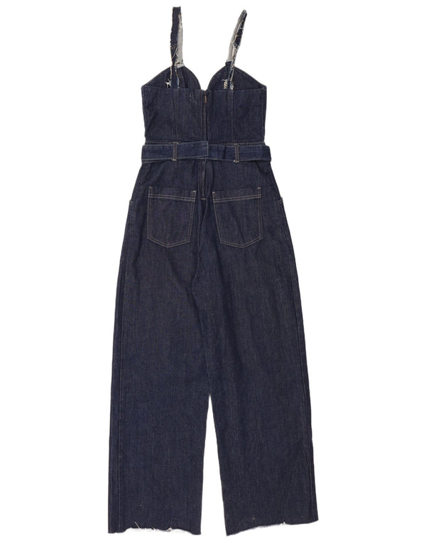 Tuta in denim da donna Zara UK 8 piccola in cotone blu navy