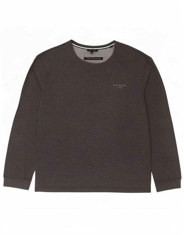 Ted Baker Top da uomo a maniche lunghe in modal grigio medio