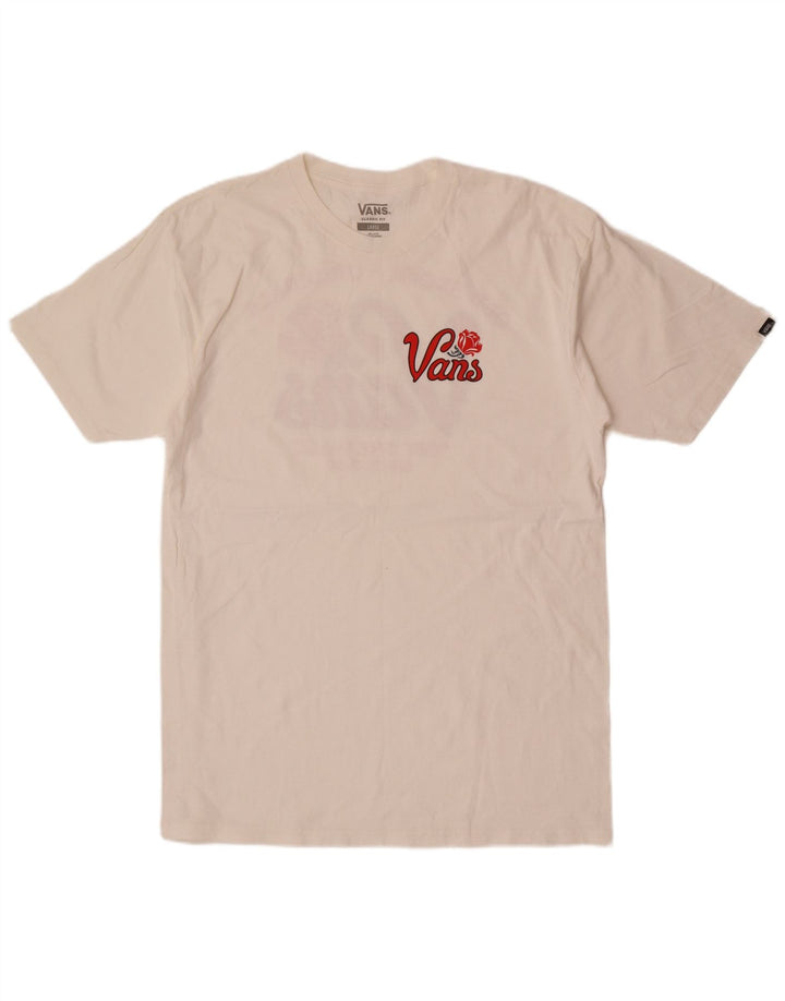 T-shirt grafica da uomo con vestibilità classica Vans, taglia grande, in cotone bianco