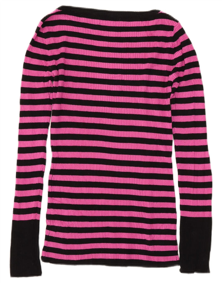 Top Guess da donna a maniche lunghe UK 8 Small Pink Striped