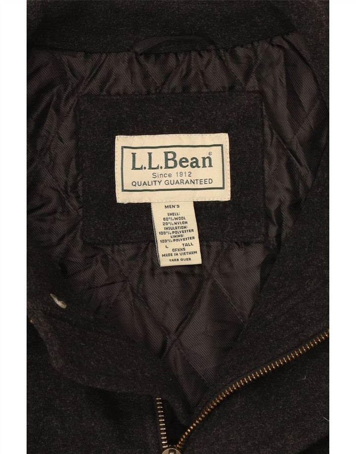 Cappotto alto da uomo L.L.Bean UK 40 grande lana grigia