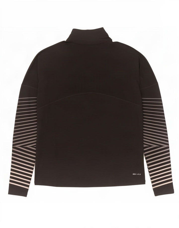 Nike Dri Fit Zip Neck Pullover Tuta da Uomo Top a Righe Medie Nere