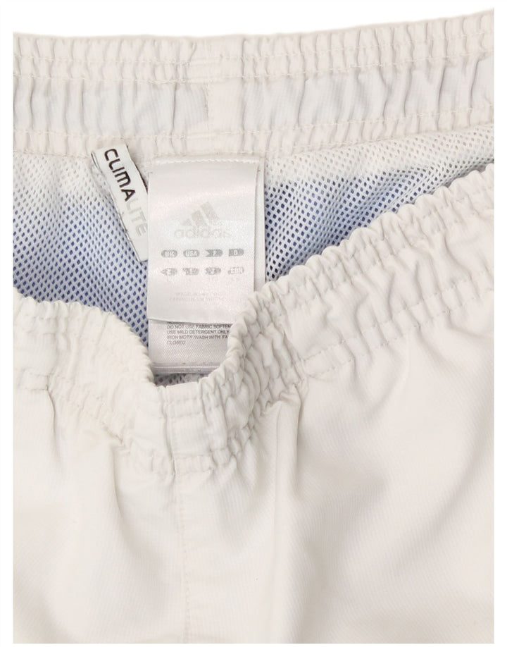 Pantaloncini sportivi Adidas Climalite da uomo grandi in poliestere bianco