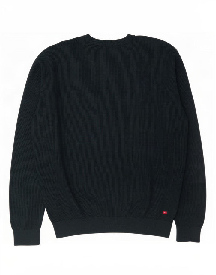 Maglione maglione girocollo da uomo Zara grande in cotone nero