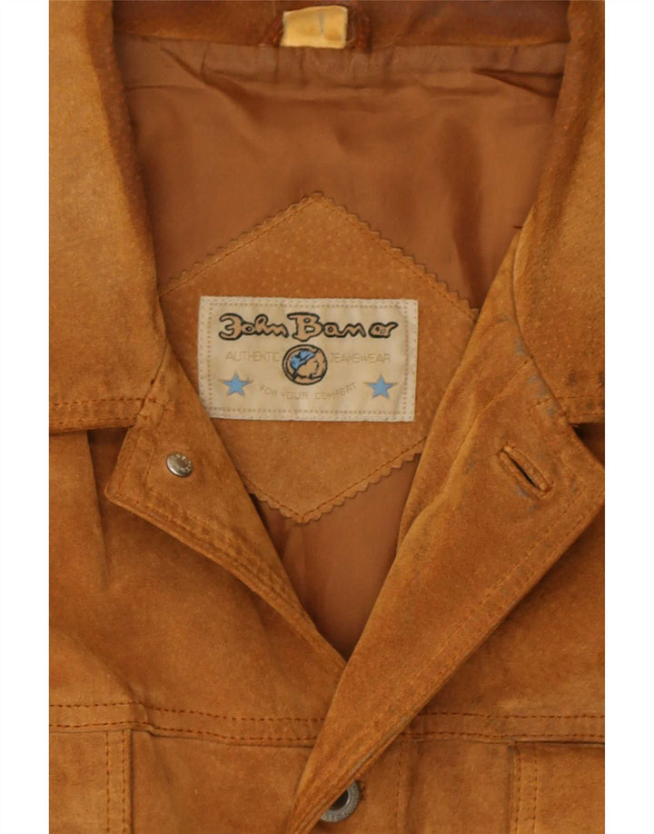 Giacca in pelle scamosciata da uomo John Baner UK 40 grande in pelle beige