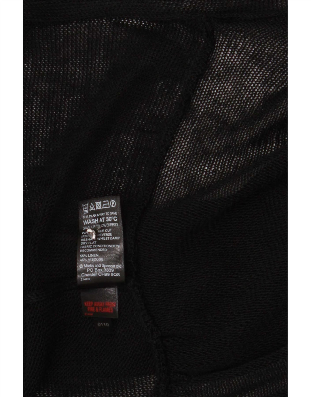 Maglione cardigan trasparente da donna Marks & Spencer UK 14 medio nero
