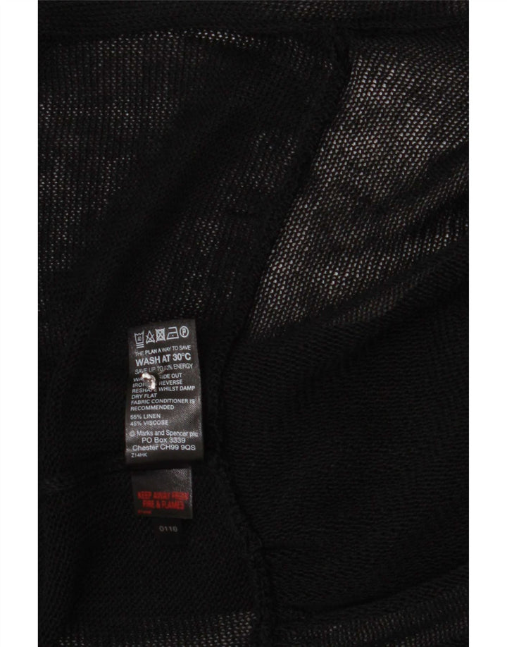 Maglione cardigan trasparente da donna Marks & Spencer UK 14 medio nero