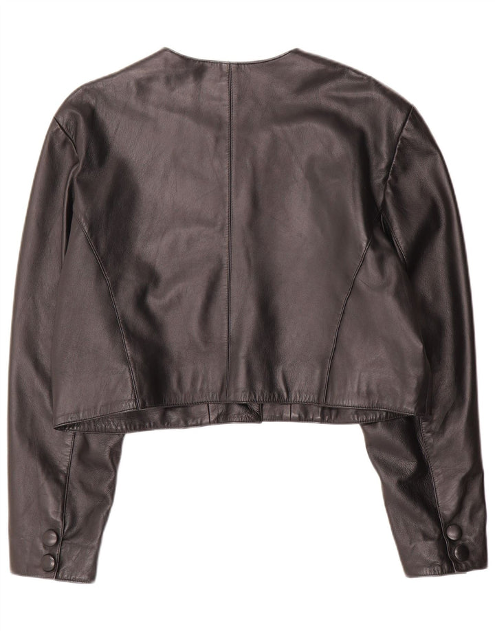Giacca Bolero in pelle da donna vintage EU 44 XL in pelle nera