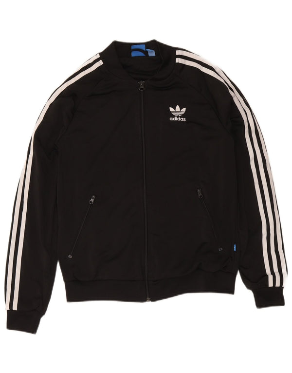 Giacca da ginnastica grafica da donna Adidas UK 12 media nera