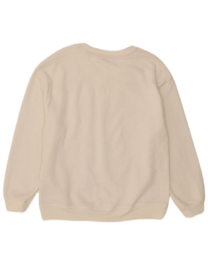 Felpa grafica da donna Zara UK 14 poliestere bianco medio