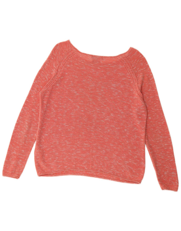 Maglione maglione con scollo a barca da donna Tommy Hilfiger UK 14 rosa medio chiazzato