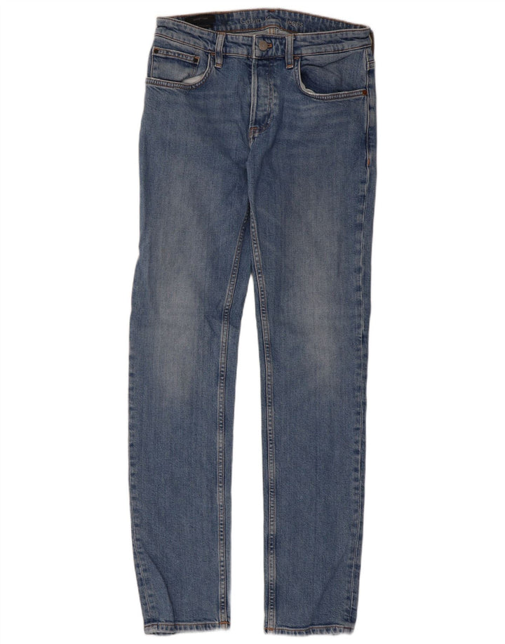 Jeans slim da uomo Calvin Klein W30 L32 cotone blu