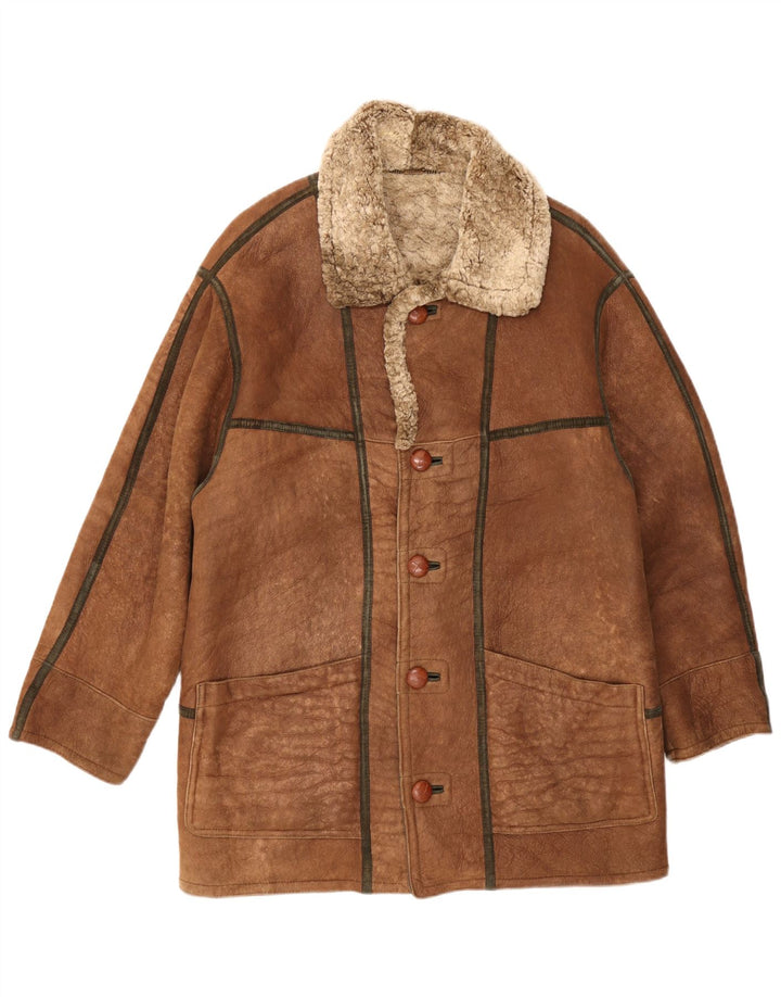 Giubbotto in shearling da uomo Christ IT 48 in pelle marrone medio