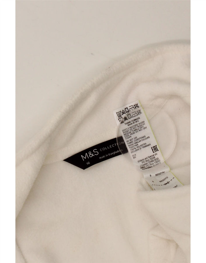 Giacca in pile da donna Marks & Spencer UK 16 grande poliestere bianco