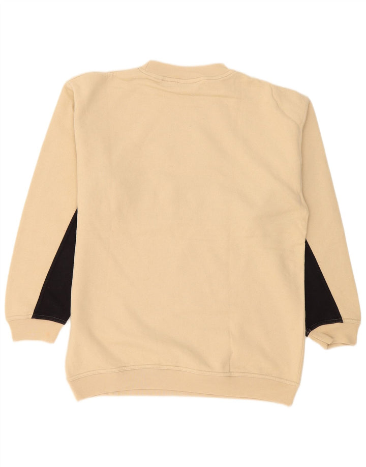 Felpa grafica da uomo Reebok, piccola, in cotone color block beige
