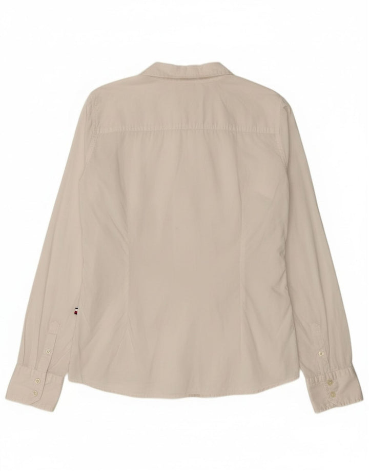 Camicia da donna Tommy Hilfiger UK 12 cotone bianco medio