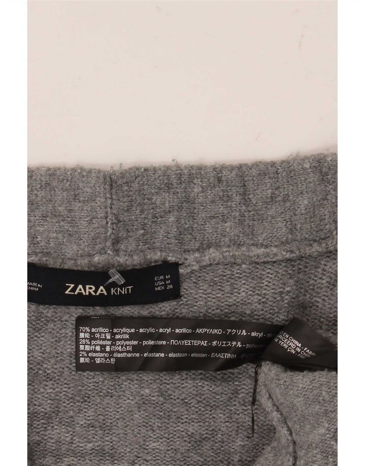 Maglione cardigan oversize da donna Zara UK 14 Acrilico screziato grigio medio