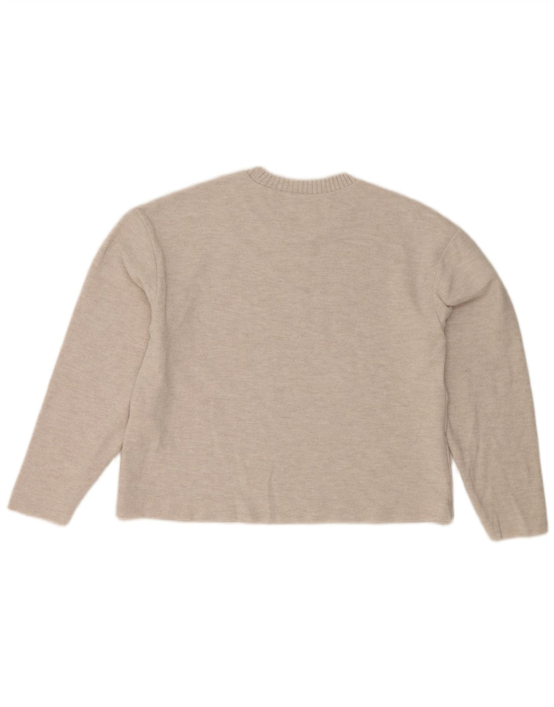 Maglione corto girocollo da donna Zara UK 10 piccolo poliestere grigio