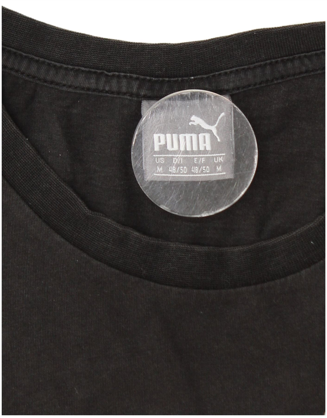 T-shirt grafica da uomo Puma Top in cotone nero medio