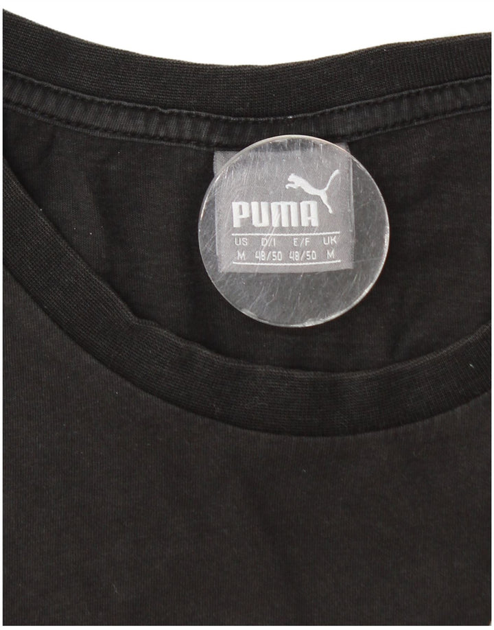 T-shirt grafica da uomo Puma Top in cotone nero medio