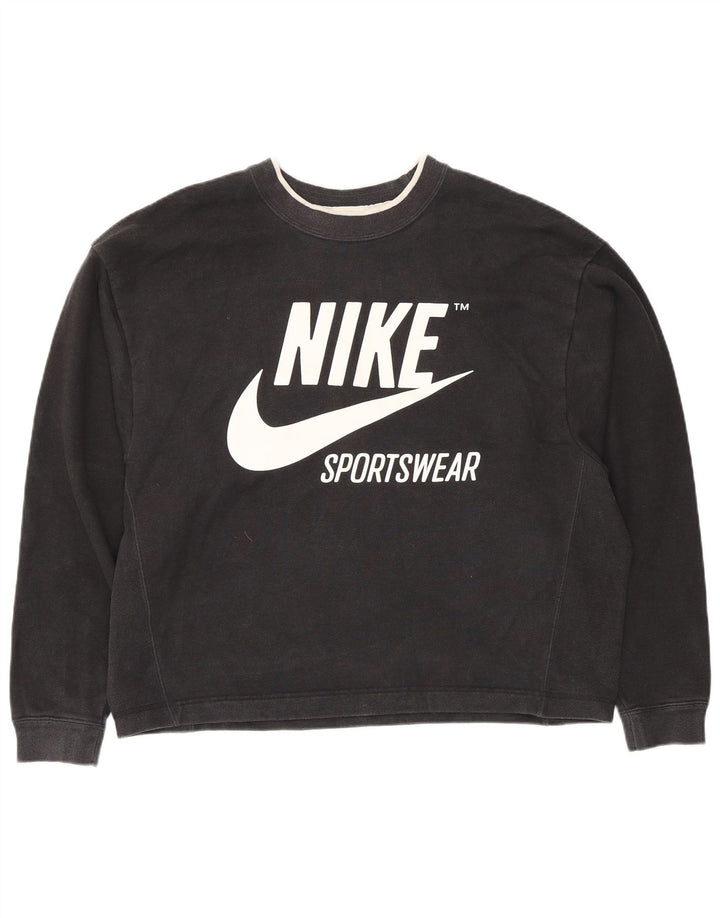 Felpa oversize da donna Nike Jumper UK 14 Medium Black Cotton