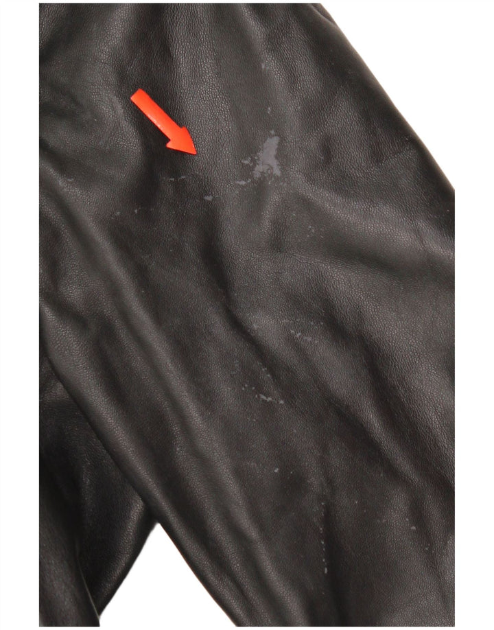 Cappotto in pelle da uomo vintage UK 38 in pelle nera media