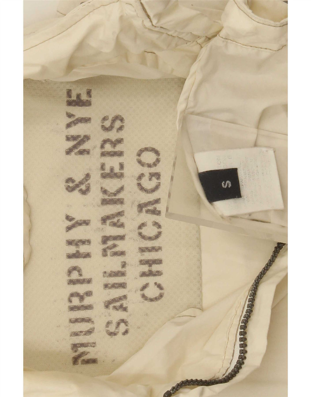 Bomber con cappuccio da donna Murphy & Nye UK 10 piccolo cotone bianco sporco