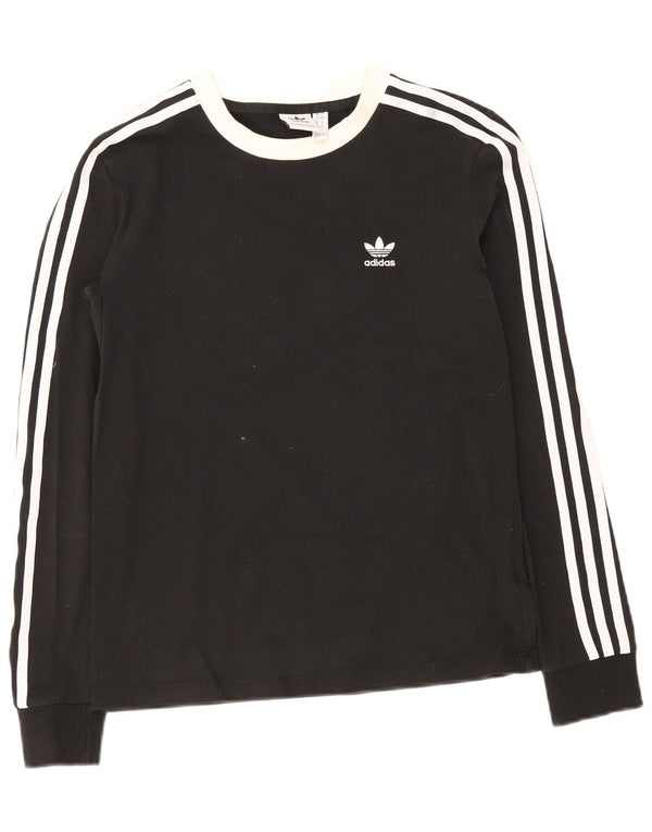 Top Adidas da donna a manica lunga UK 8 Small in cotone nero